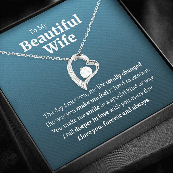 To My Beautiful Wife - Forever And Always - Forever Love Necklace - Thegiftio UK