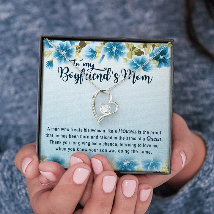 Boyfriends Mom Gift, Boyfriend's Mother Birthday Gift, Boyfriend's Mom Necklace - Forever Love Necklace - Thegiftio UK