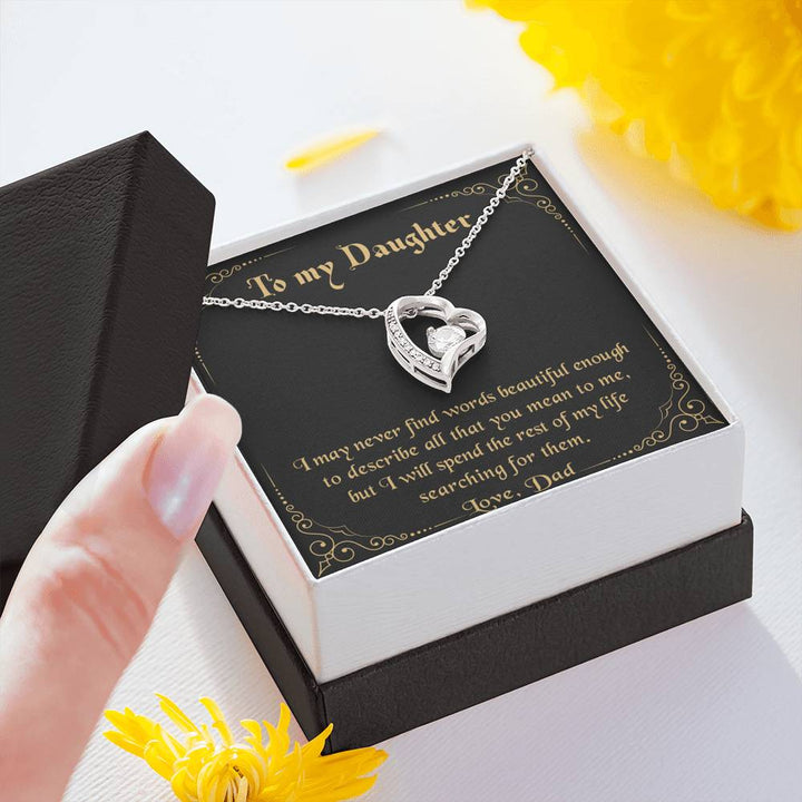 To My Daughter - Never Find The Words Love Dad Forever Love Necklace - Thegiftio