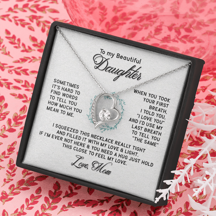 To My Daughter, Beautiful Chapters, Forever Love Necklace, Daughter Necklace, Gift For Daughter, Xmas, Christmas, Daughter Gift From Mom - Thegiftio UK