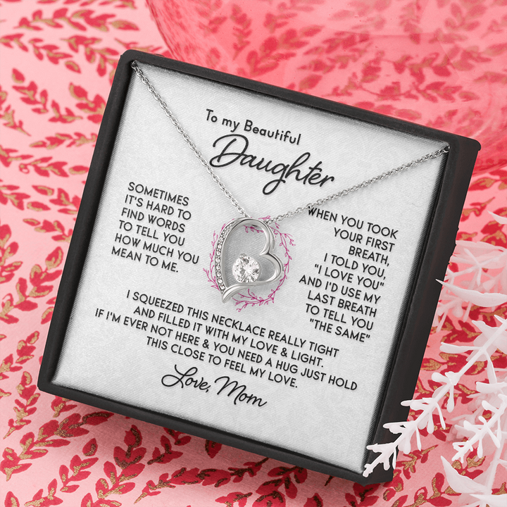 To My Daughter, Beautiful Chapters, Forever Love Necklace, Daughter Necklace, Gift For Daughter, Xmas, Christmas, Daughter Gift From Mom - Thegiftio UK
