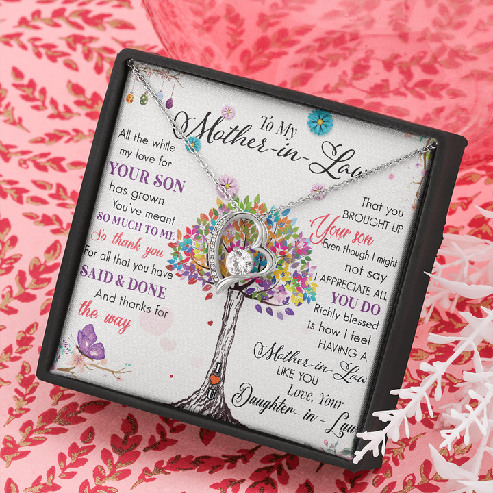 To My Mom, Forever Love Necklace, Mother Necklace, Gift For Mother, Xmas, Christmas, Personalized Gift To My Mom - Thegiftio UK