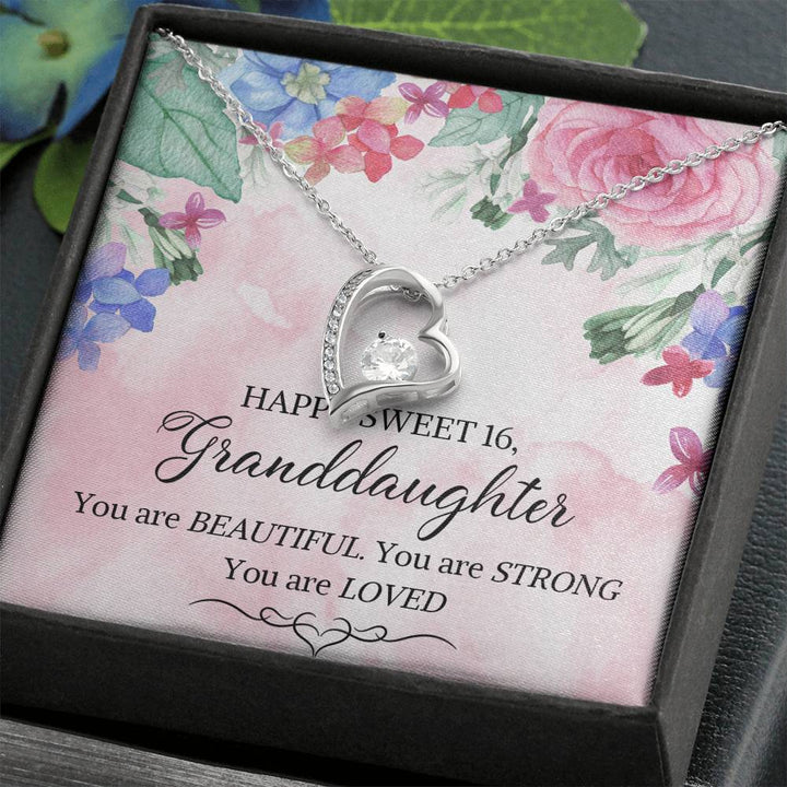 Granddaughter 16Th Birthday, Granddaughter 16Th Birthday Necklace, September Birthday Forever Love Necklace,Personalized Birthday Necklace - Thegiftio UK