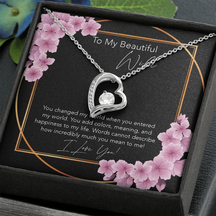 Forever Love Necklace, Wife Gift, Birthday Gift For Wife, To My Wife, Wife Jewelry, Anniversary Necklace, Sentimental - Thegiftio UK
