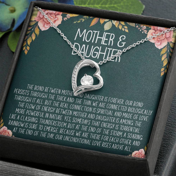 Forever Love Necklace Mothers Day Gift From Daughter - Mother Daughter Personalized Necklace, Gifts For Mom, Mom Necklace Birthday Gift - Thegiftio UK