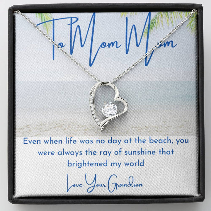 To Mom Mom, Love Your Grandson (Beach Themed Forever Love Necklace) - Thegiftio UK