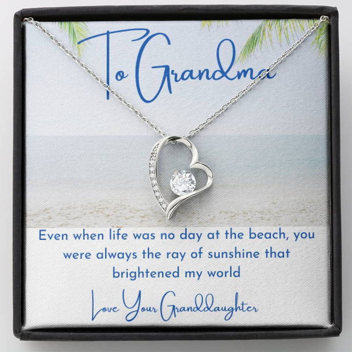 To Grandma, Love Your Granddaughter (Beach Themed Forever Love Necklace) - Thegiftio UK