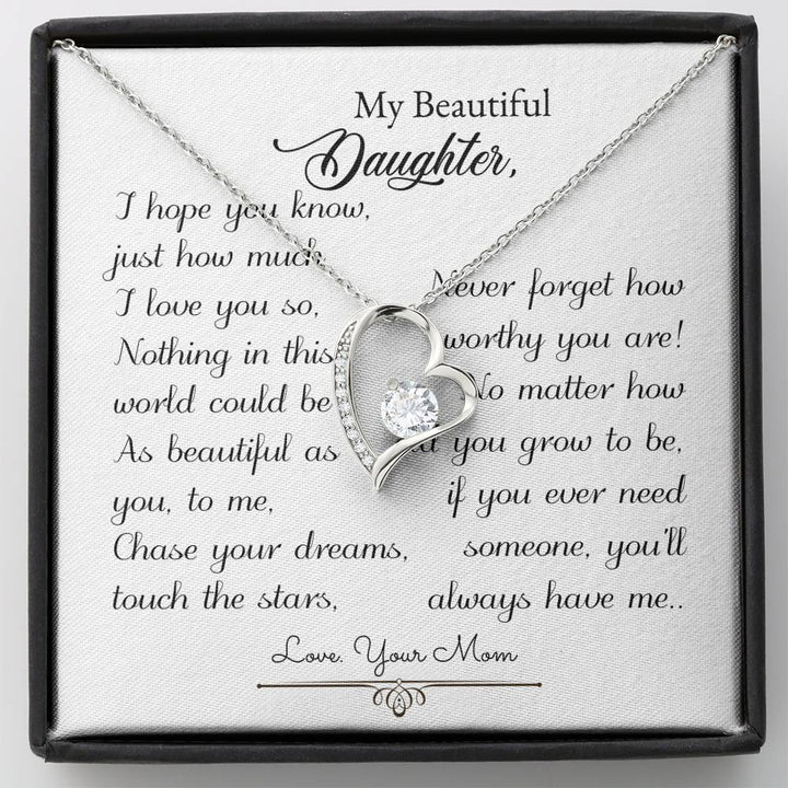 My Beautiful Daughter Forever Love Necklace Love, Your Mom - Thegiftio UK