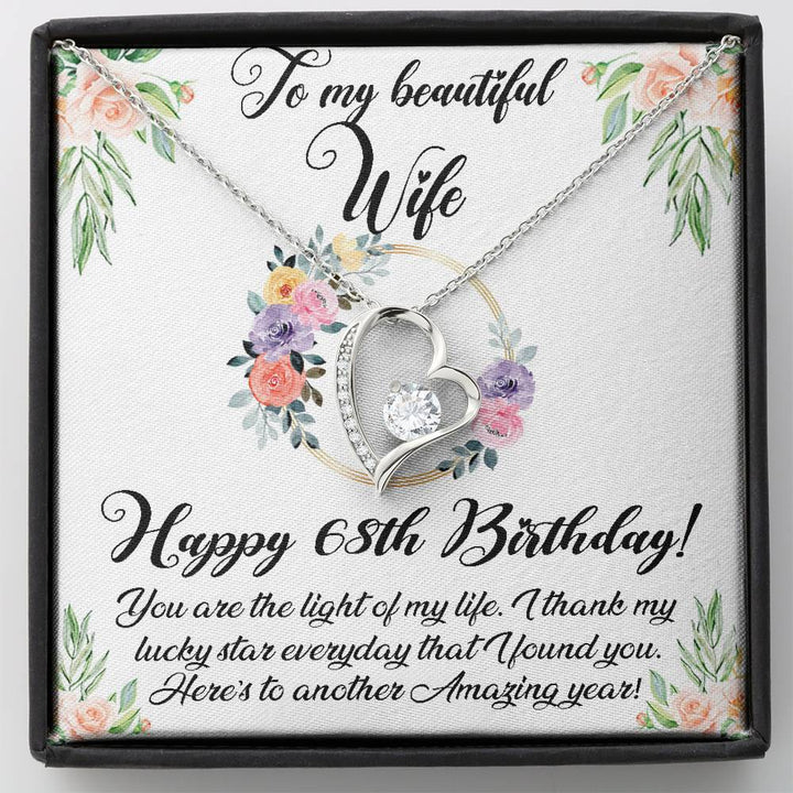Happy 68Th Birthday Necklace For Wife, 68Th Birthday Gifts For Women, To My Beautiful Wife 68 Years Old Forever Love Necklace Xx176fl49 - Thegiftio UK