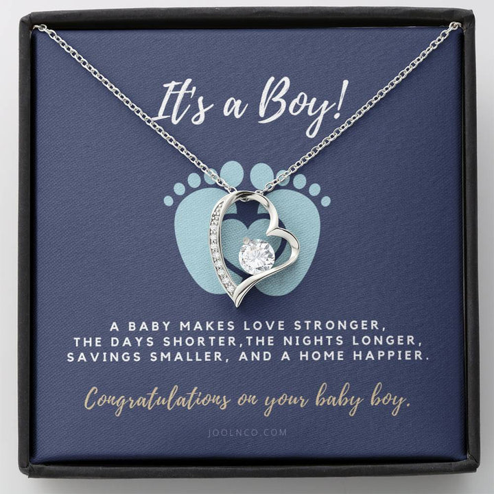 It's A Boy Necklace Gift For Mom | Baby Boy Congratulations | Baby Boy Shower Gift For Mom | New Mom Necklace | New Mom Gift | Gift For New Baby | New Mother Jewelry | Quotes | New Mommy Gift | Forever Love Necklace - Thegiftio UK