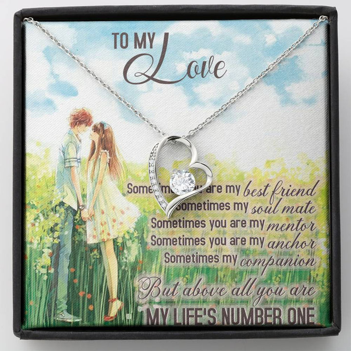 To My Love You're Number One Forever Love Necklace Valentine Day Gift - Thegiftio