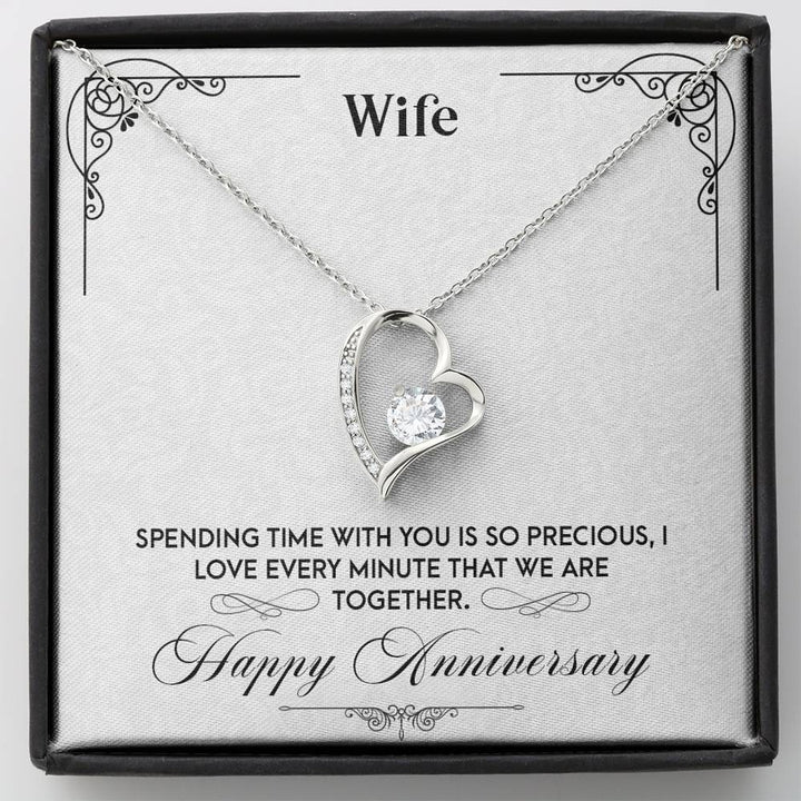 Wife - Spending Time With You The Precious, I Love Every Minute That We Are Together - Forever Love Necklace - Thegiftio UK