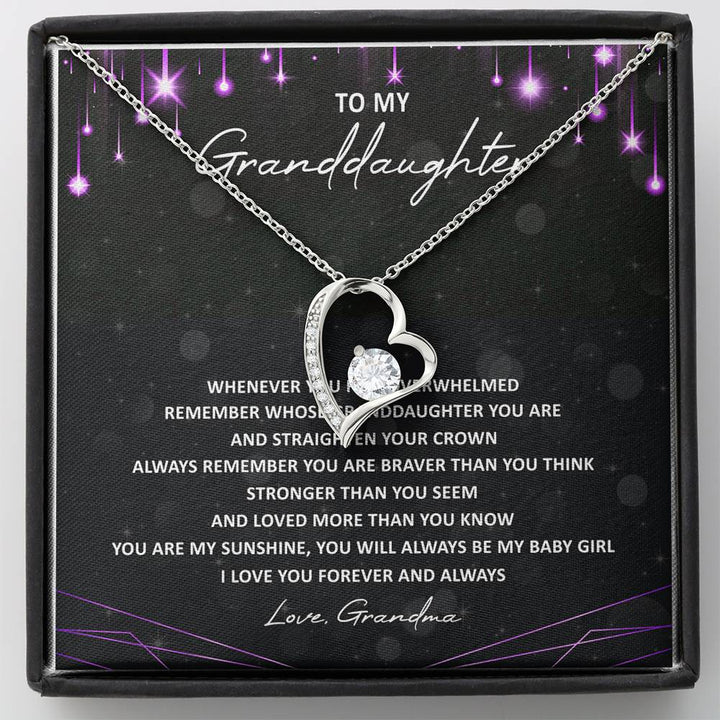 To My Granddaughter I Love You Forever Message Card Forever Love Necklace Gift From Grandma - Thegiftio UK