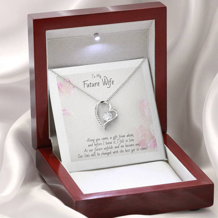 To My Future Wife Open Heart Forever Love Necklace, Gift For Fiance', Gift For Girlfriend, Gift For Her, Wedding Gift For Her - Thegiftio UK