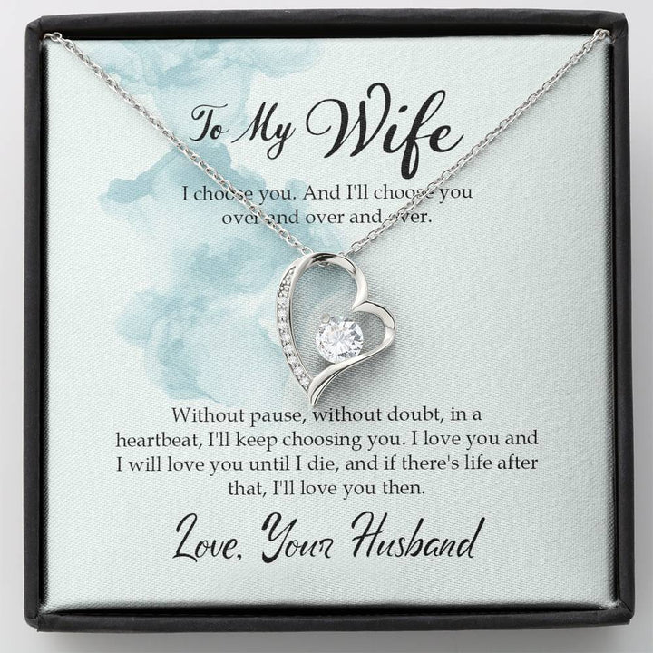 To My Wife Love Your Husband Forever Love Necklace - Thegiftio UK