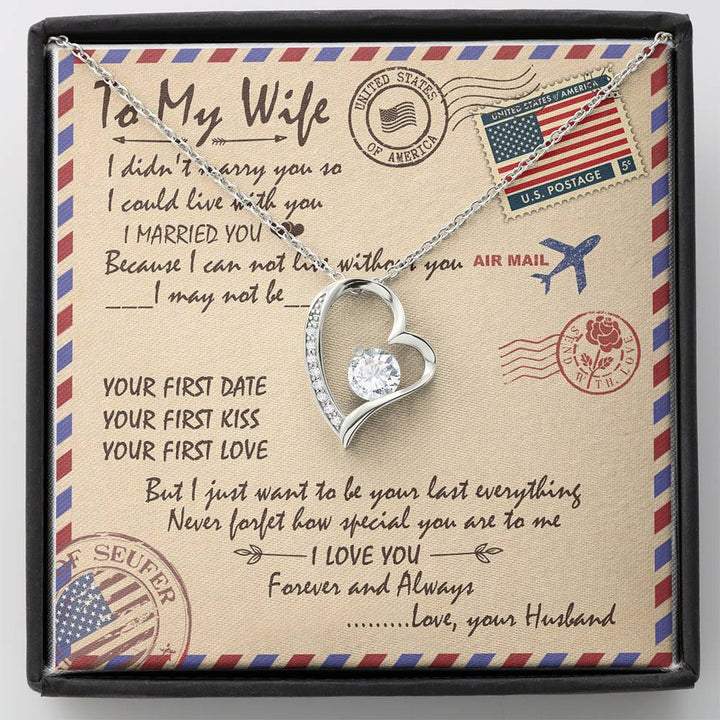 To My Wife I Love You Forever Love Necklace Mother's Day Message Card - Thegiftio UK