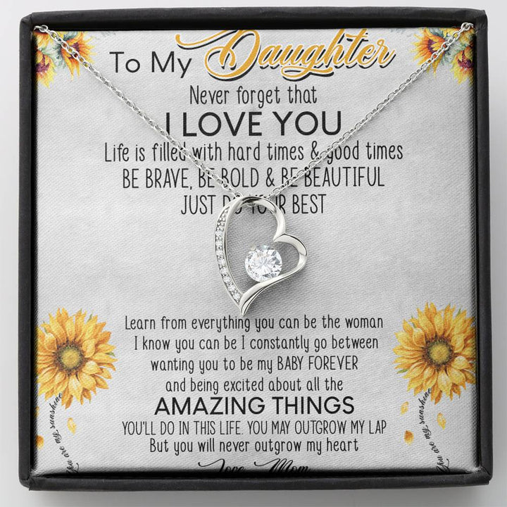 To My Daughter I Love You Forever Love Necklace Mother's Day Message Card - Thegiftio UK