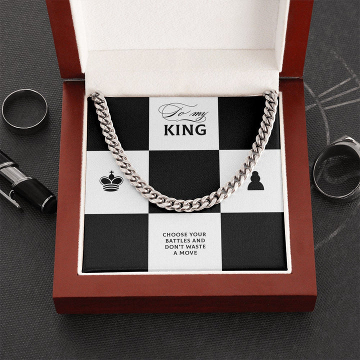 To My King Cuban Link Chain Gift to Husband / Boyfriend / Fiancé / Gifts for Him Men Chain Necklaces - Thegiftio UK