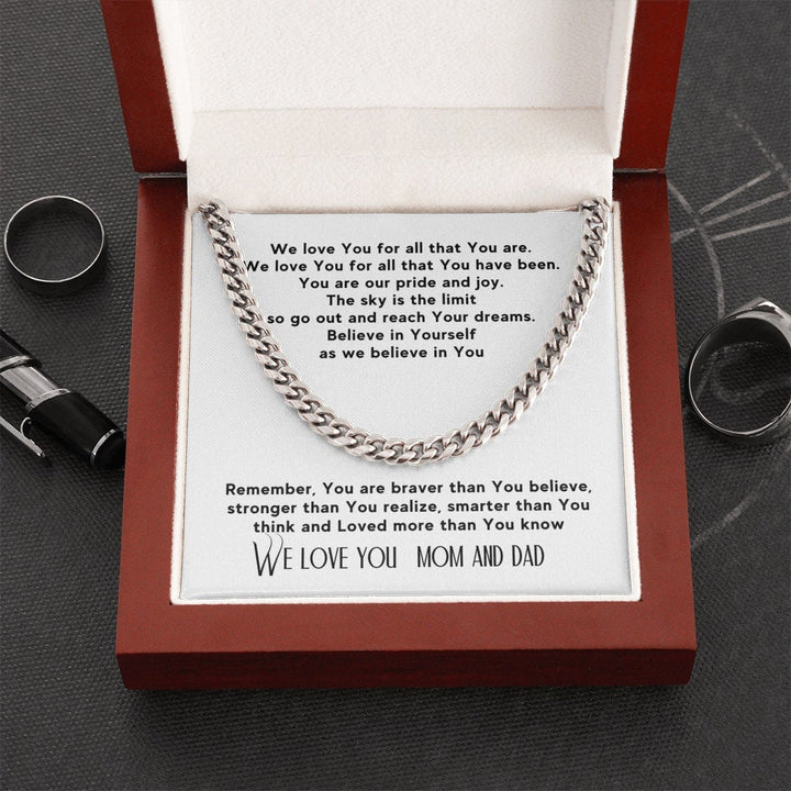 To Son, From Mom, Cuban Necklace, Son Birthday Gift, Cuban Link Chain, Gold and Silver, Just Because, Christmas Gift, Stocking Stuffer - Thegiftio UK