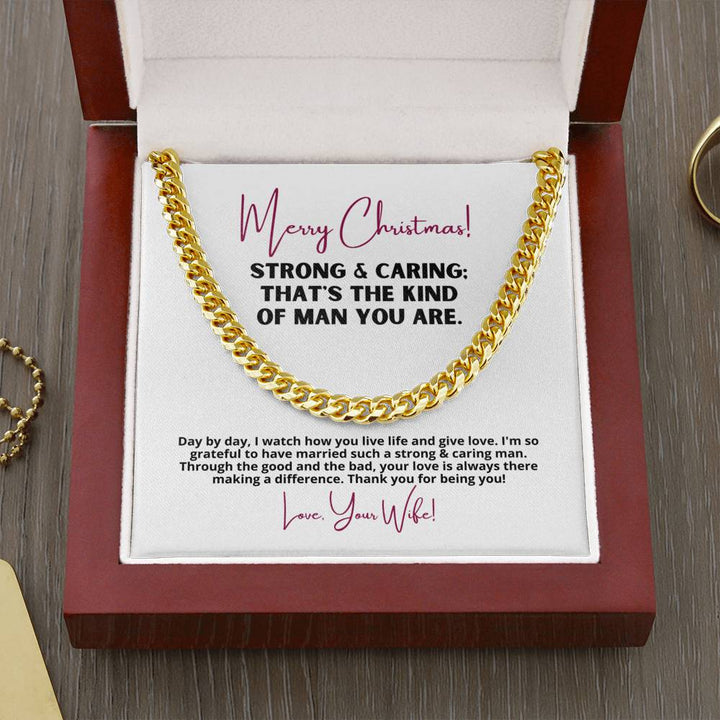 Husband Christmas Gift, Cuban Link Chain Necklace, Christmas Gift For Husband From Wife, Heavy Chain Necklace Men, Feliz Navidad Gift Him - Thegiftio UK