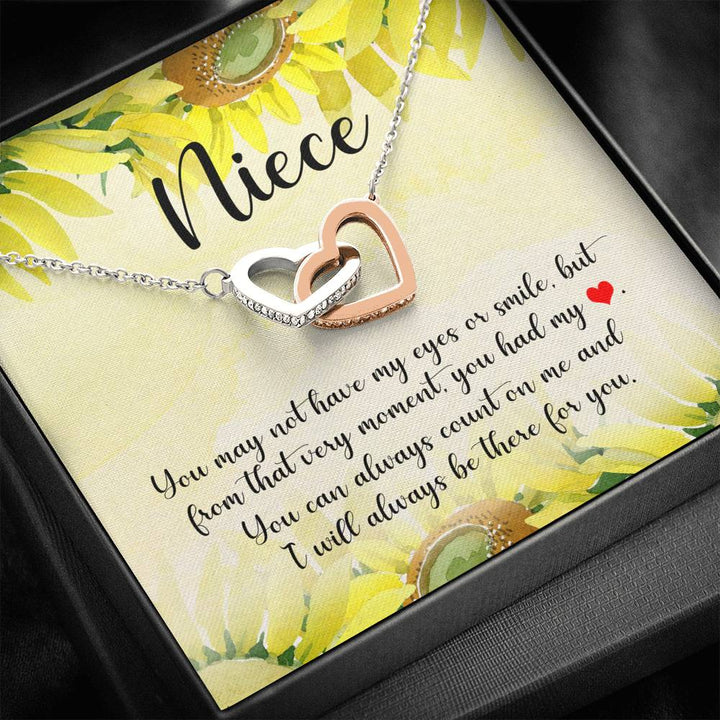 To My Niece - You Had My Heart - Gift For Niece From Aunt - Interlocking Heart Necklace - Thegiftio UK