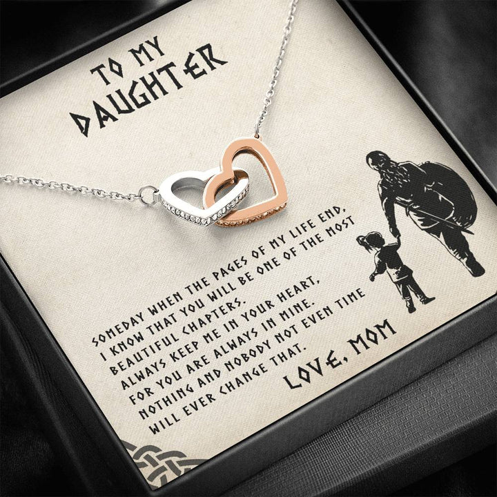 To My Daughter - Most Beautiful Chapters - Shieldmaiden Mom - Interlocking Heart Necklace - Thegiftio UK