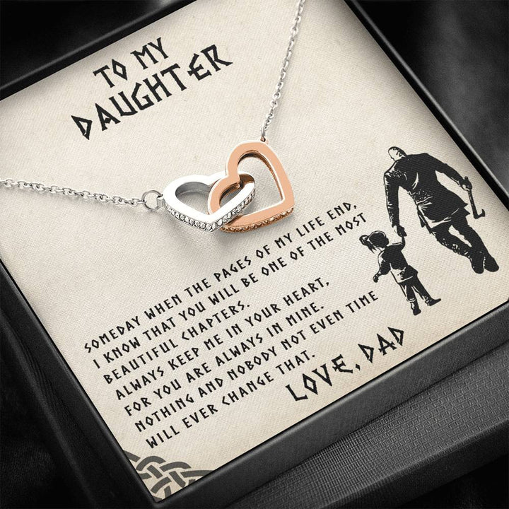 To My Daughter - Most Beautiful Chapters - Interlocking Heart Necklace - Thegiftio UK
