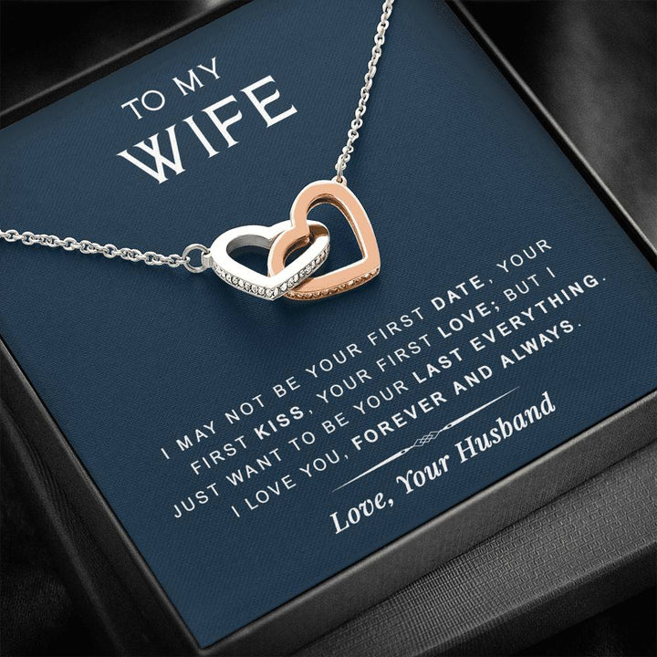 To My Wife - Last Everything - Gift For Birthday, Anniversary - Interlocking Heart Necklace - Thegiftio UK