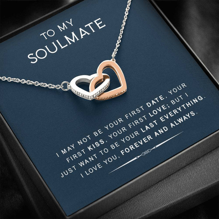 To My Soulmate - Last Everything - Gift For Birthday, Anniversary - Interlocking Heart Necklace - Thegiftio UK
