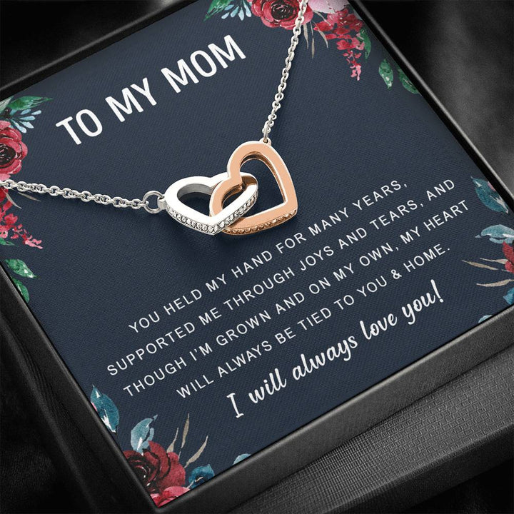 To My Mom - I Will Always Love You - Interlocking Heart Necklace - Thegiftio UK
