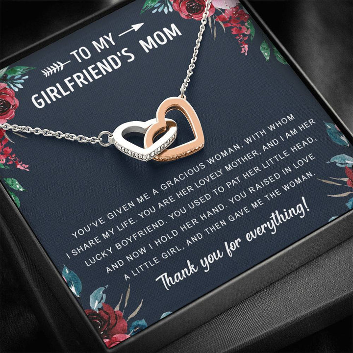 To My Girlfriend's Mom - Gift For Mother's Day, Birthday, Anniversary - Interlocking Heart Necklace - Thegiftio UK