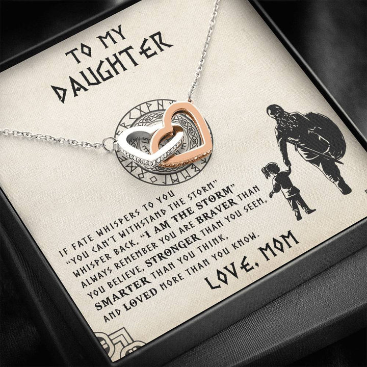To My Daughter - The Storm - Shieldmaiden Mom - Interlocking Heart Necklace - Thegiftio UK