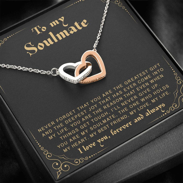 To My Soulmate - You Are The Greatest Gift - Interlocking Heart Necklace - Thegiftio UK