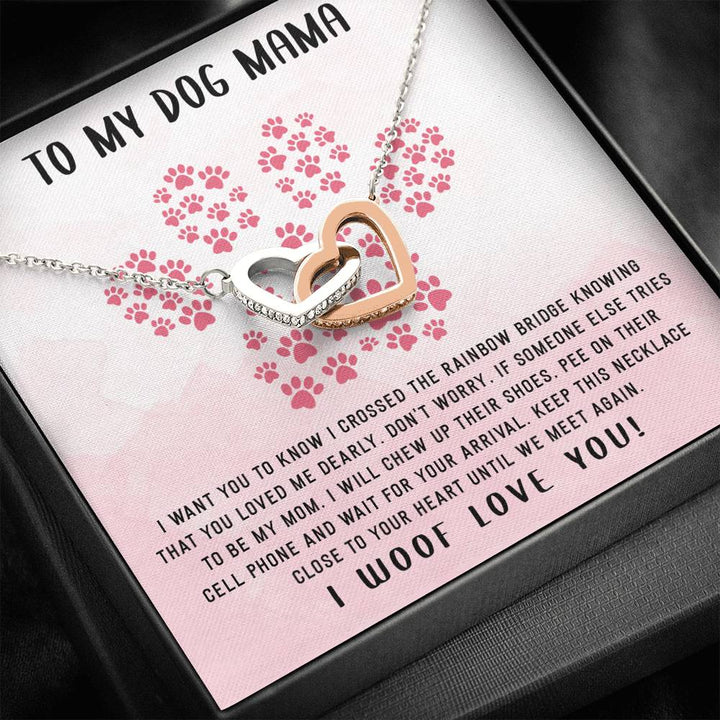 To My Dog Mama - Until We Meet Again Necklace - Loss Of Dog Memorial Necklace - Interlocking Heart Necklace - Thegiftio UK