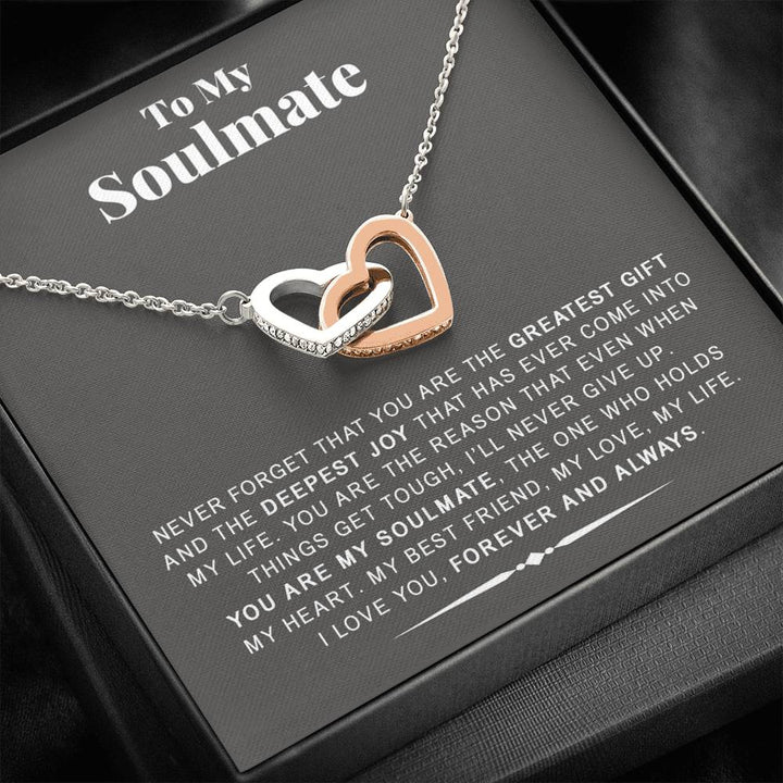 To My Soulmate - You Are The Greatest Gift - Interlocking Heart Necklace - Thegiftio UK