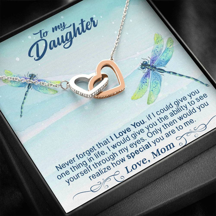 To My Daughter - Never Forget That I Love You - Interlocking Heart Necklace - Thegiftio UK