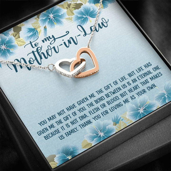 To My Mother In Law - Thank You For Loving Me As Your Own Interlocking Heart Necklace - Thegiftio UK