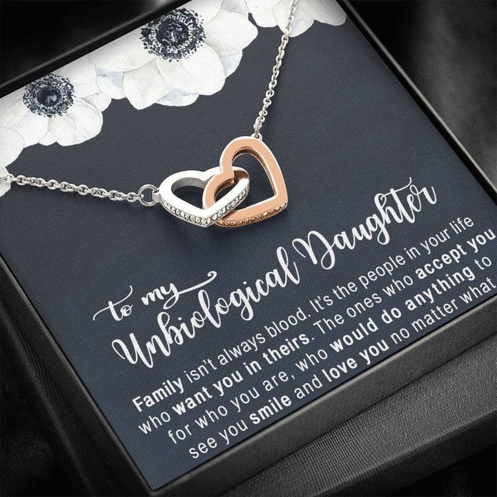 Unbiological Daughter Bonus Daughter Daughter In Law Step Daughter Gifts Interlocking Heart Necklace - Thegiftio UK