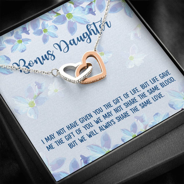Bonus Daughter Stepdaughter Unbiological Daughter Gift Interlocking Heart Necklace - Thegiftio UK