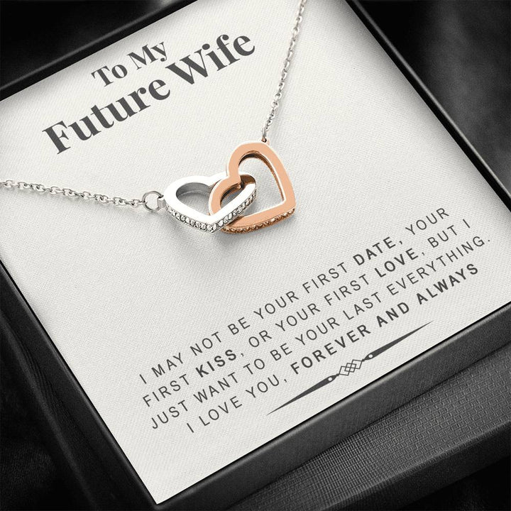 To My Future Wife - Last Everything Interlocking Heart Necklace - Thegiftio UK
