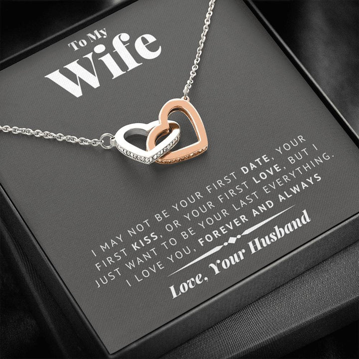 To My Wife - Last Everything Interlocking Heart Necklace - Thegiftio UK