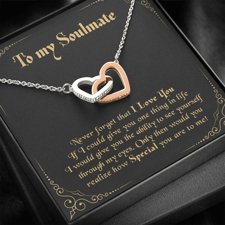 To My Soulmate Never Forget That I Love You Interlocking Heart Necklace - Thegiftio UK