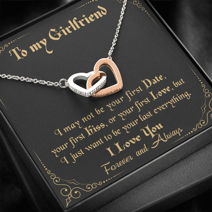 To My Girlfriend - Last Everything Interlocking Heart Necklace - Thegiftio UK