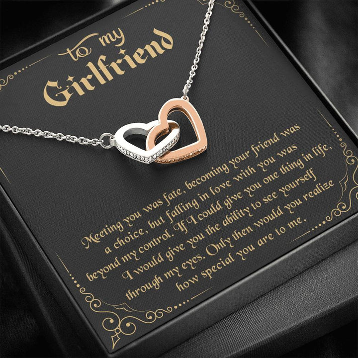 To My Girlfriend - How Special You Are To Me Interlocking Heart Necklace - Thegiftio UK