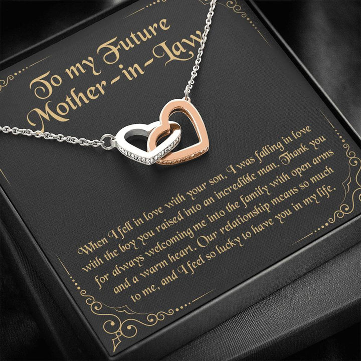 To My Future Mother-In-Law Gifts Interlocking Heart Necklace - Thegiftio UK