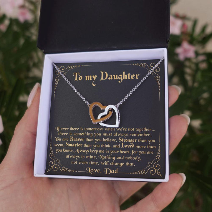 To My Daughter - Always Keep Me In Your Heart Love Dad - Interlocking Heart Necklace - Thegiftio UK