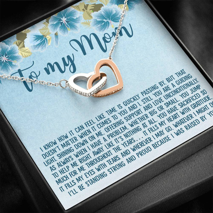 To My Mom From Daughter Gift Interlocking Heart Necklace - Thegiftio UK
