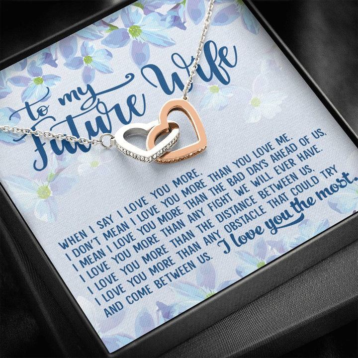 To My Future Wife I Love You The Most Interlocking Heart Necklace - Thegiftio UK