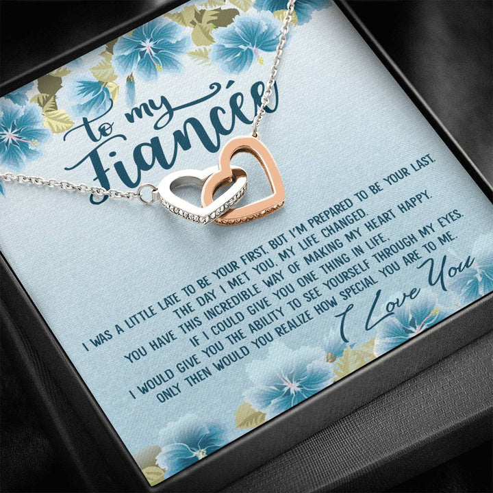 To My Fiancee How Special You Are To Me Interlocking Heart Necklace - Thegiftio UK