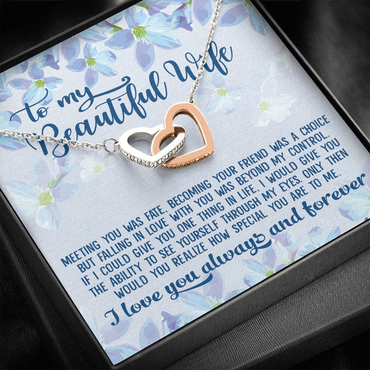 To My Beautiful Wife How Special You Are To Me Interlocking Heart Necklace - Thegiftio UK